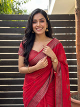MIMOSA Strawberry Banarasi tusser Saree — blouse detail