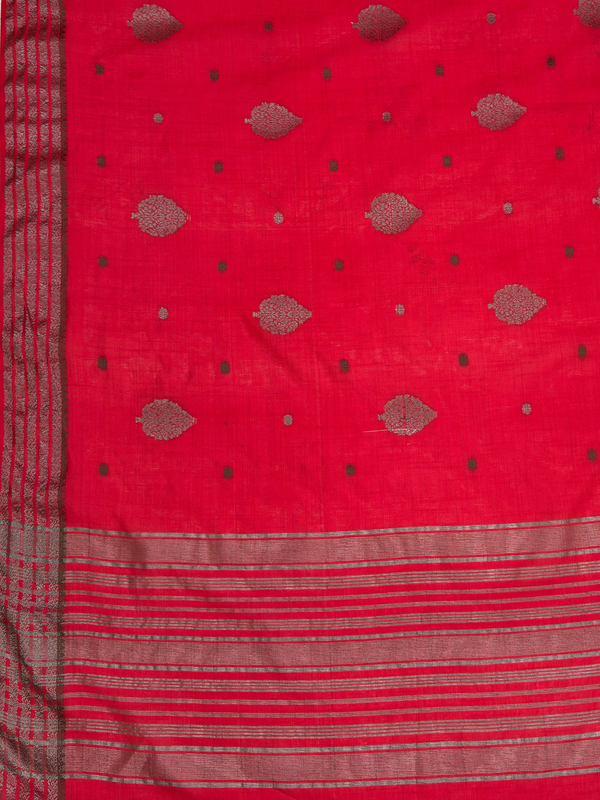 MIMOSA Strawberry Banarasi tusser Saree — pallu and zari work detail