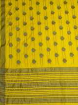 MIMOSA Lemon Banarasi tusser Saree — pallu and zari work detail
