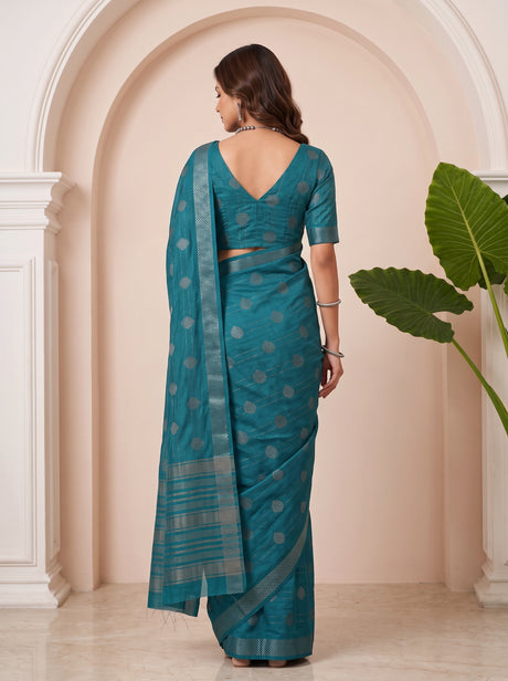 MIMOSA Sapphire Banarasi tusser Saree — Saree shot pallu + body