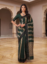 MIMOSA Bottle Green Saree Saree — pose 4 styling detail