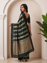 MIMOSA Bottle Green Saree Saree — pose 7 styling detail