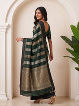 MIMOSA Bottle Green Saree Saree — pose 9 styling detail