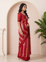 MIMOSA Red Saree Saree — pose 3 styling detail