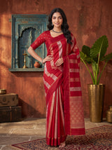 MIMOSA Red Saree Saree — pose 4 styling detail