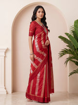 MIMOSA Red Saree Saree — pose 5 styling detail