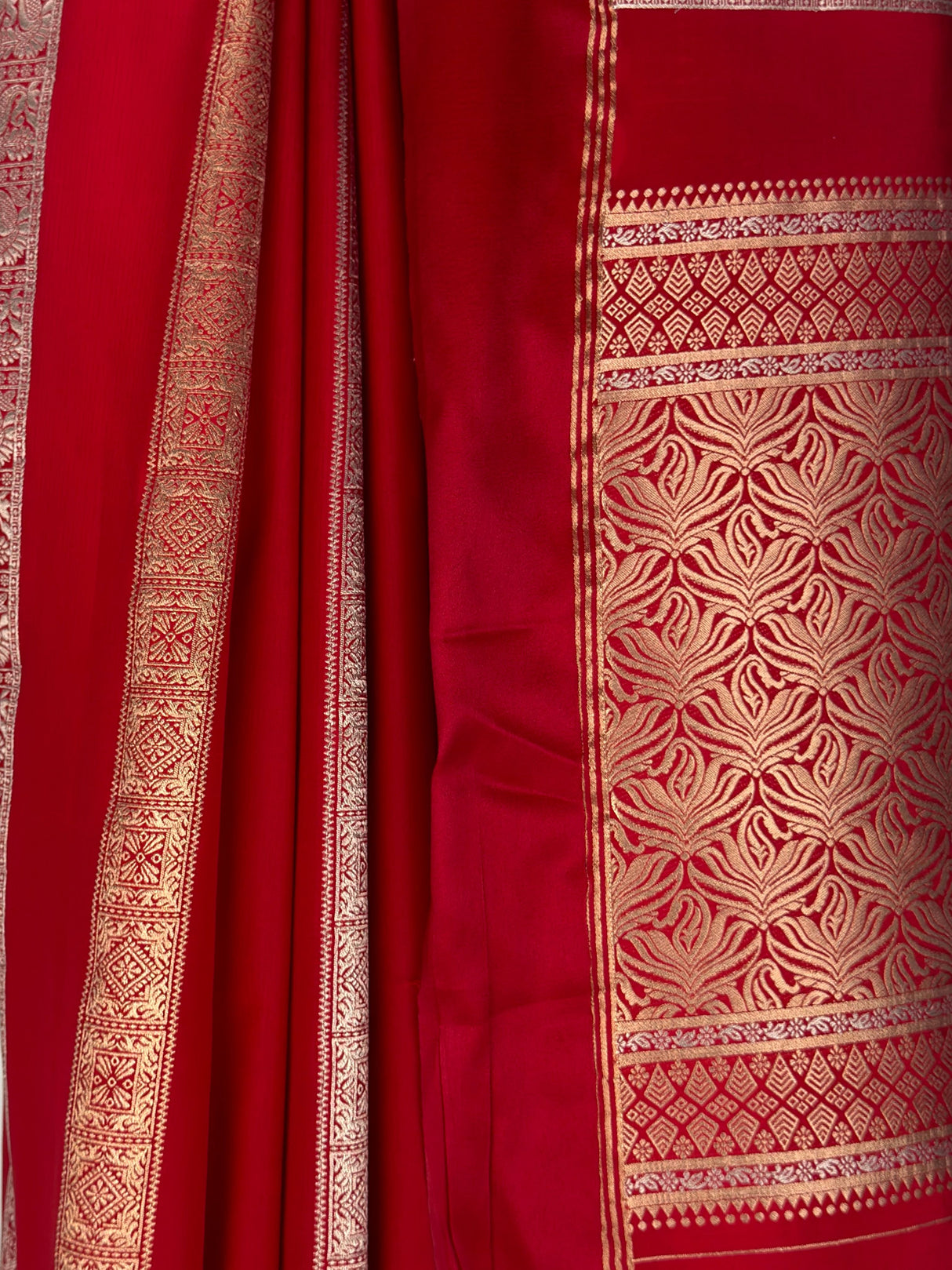MIMOSA Red Saree Saree — fleets shot full lifestyle