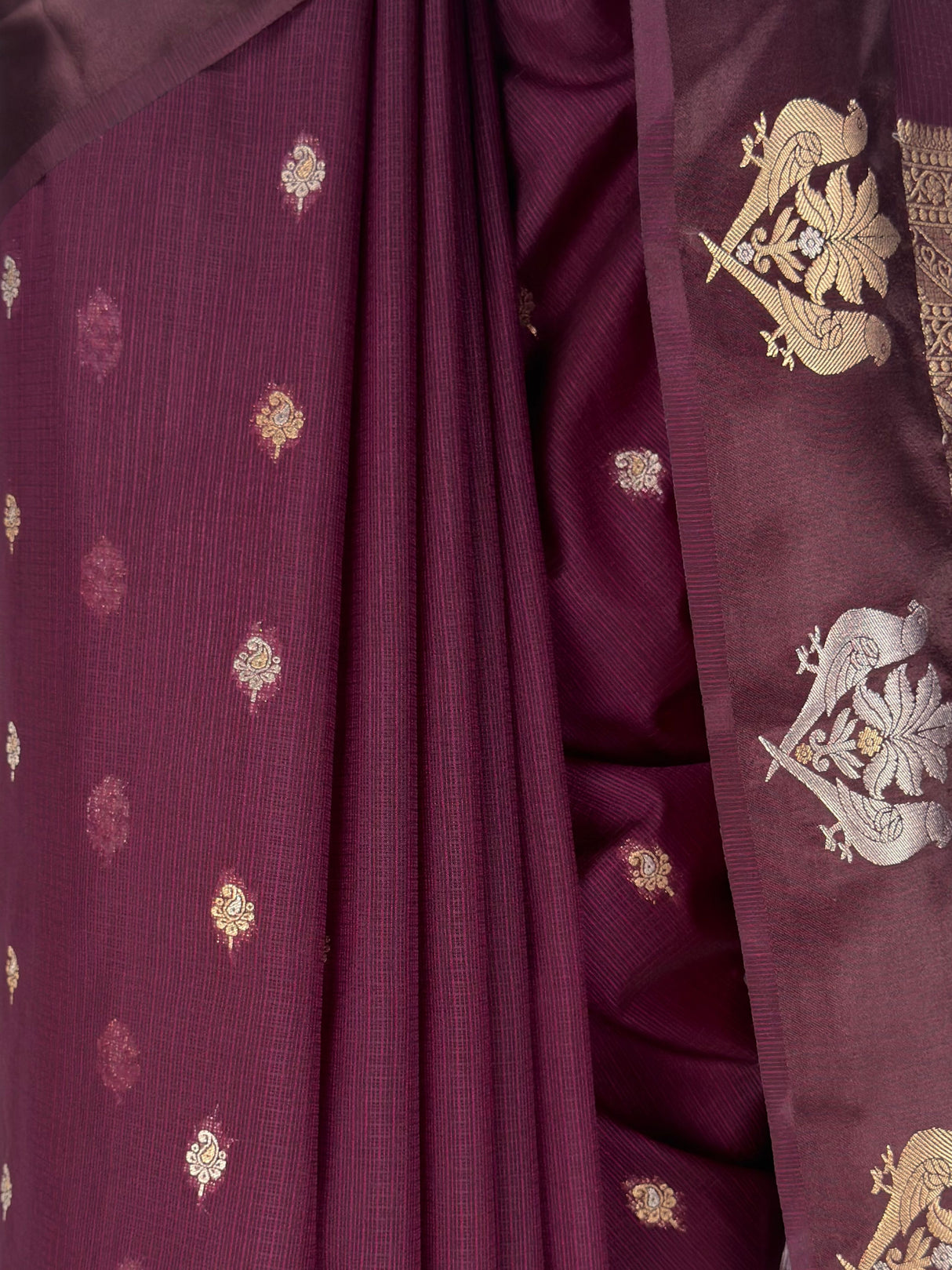 MIMOSA Jamun Manipuri Linen Saree — fleets shot full lifestyle