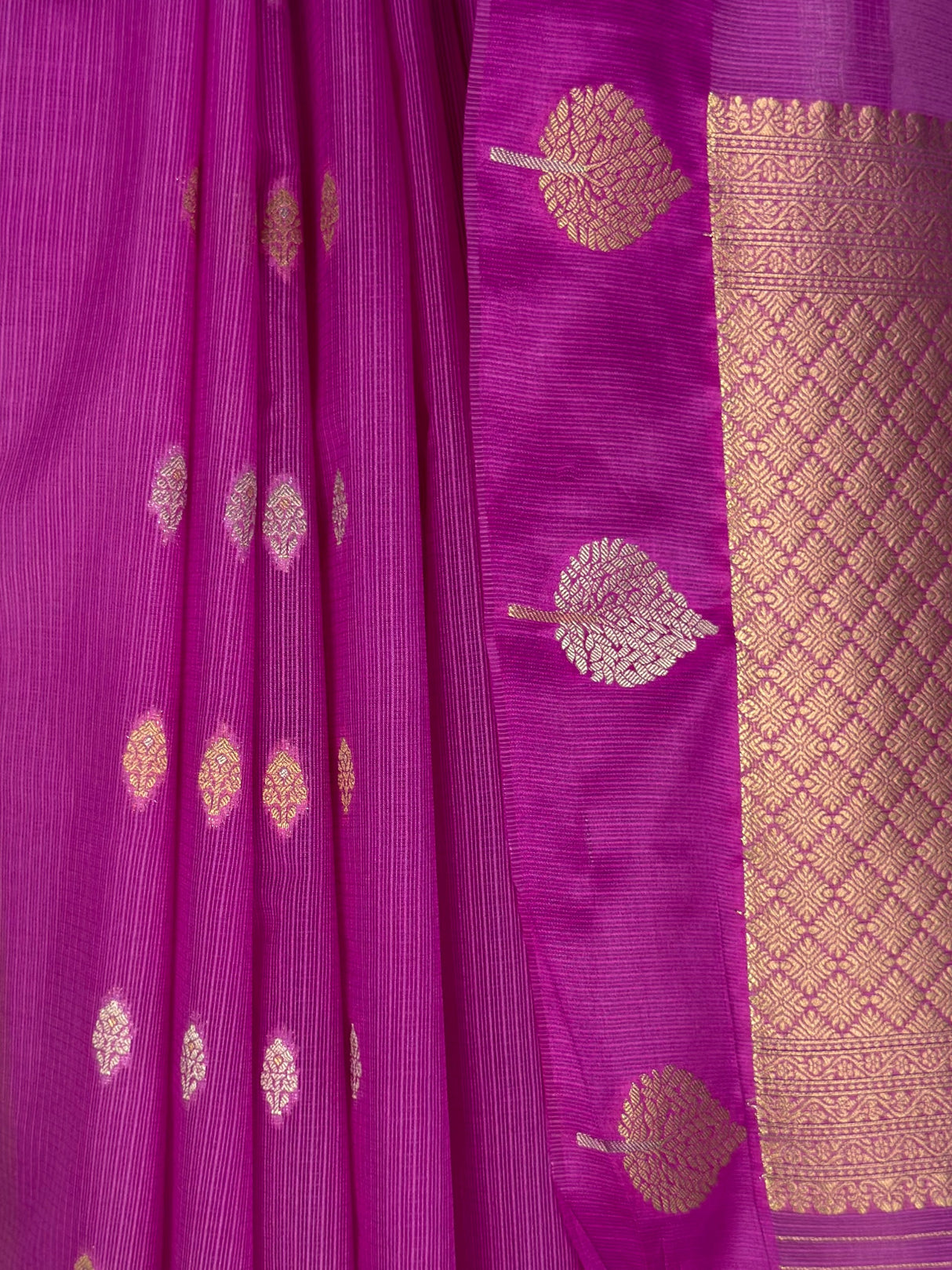 MIMOSA Magenta Manipuri Linen Saree — fleets shot full lifestyle