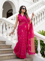MIMOSA Rani Manipuri Linen Saree — pose 5 styling detail
