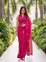 MIMOSA Rani Manipuri Linen Saree — pose 6 styling detail