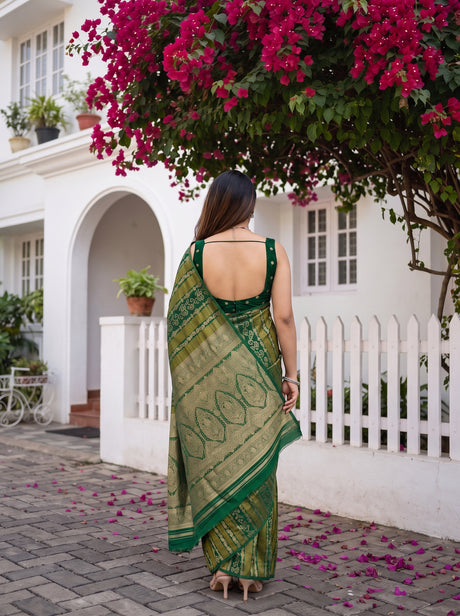 MIMOSA Green Saree Saree — pose 2 styling detail