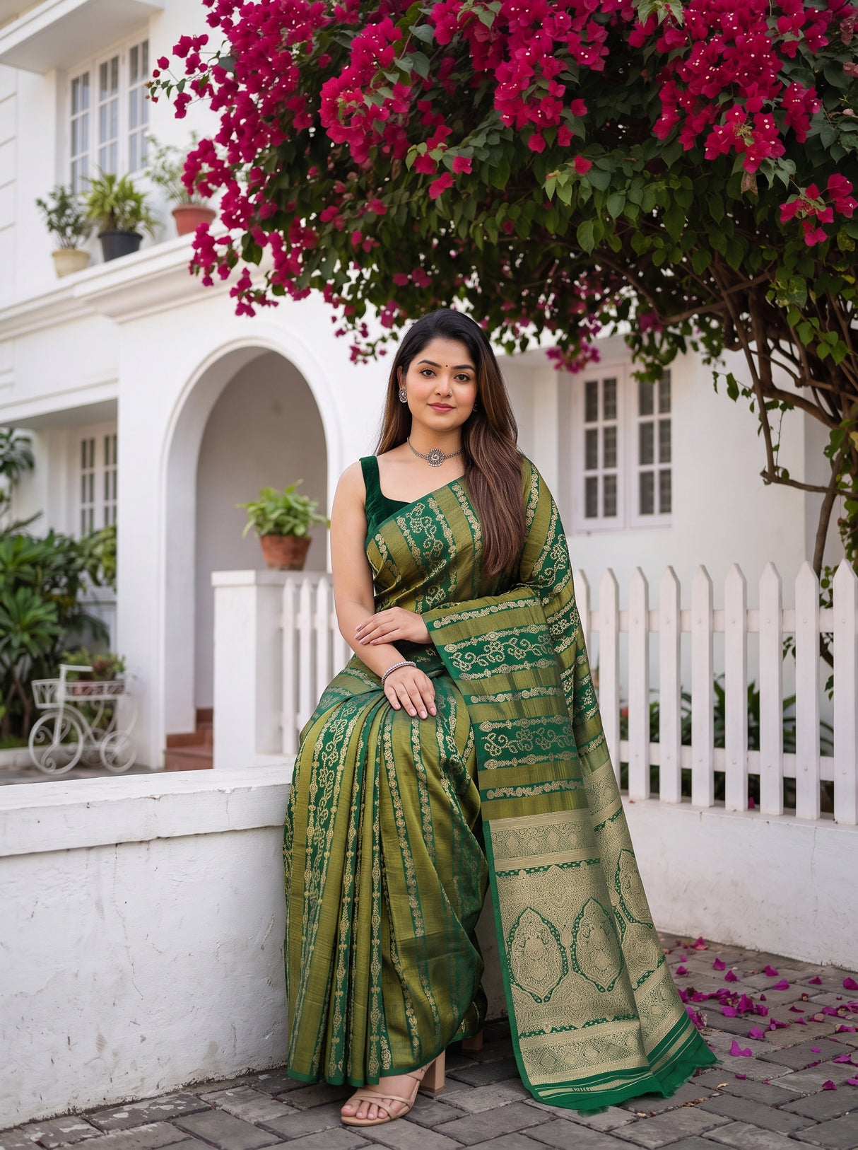 MIMOSA Green Saree Saree — pose 8 styling detail