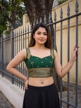 MIMOSA Green Saree Saree — blouse close-up