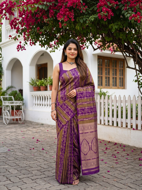 MIMOSA Jamun Saree Saree — front view on mannequin