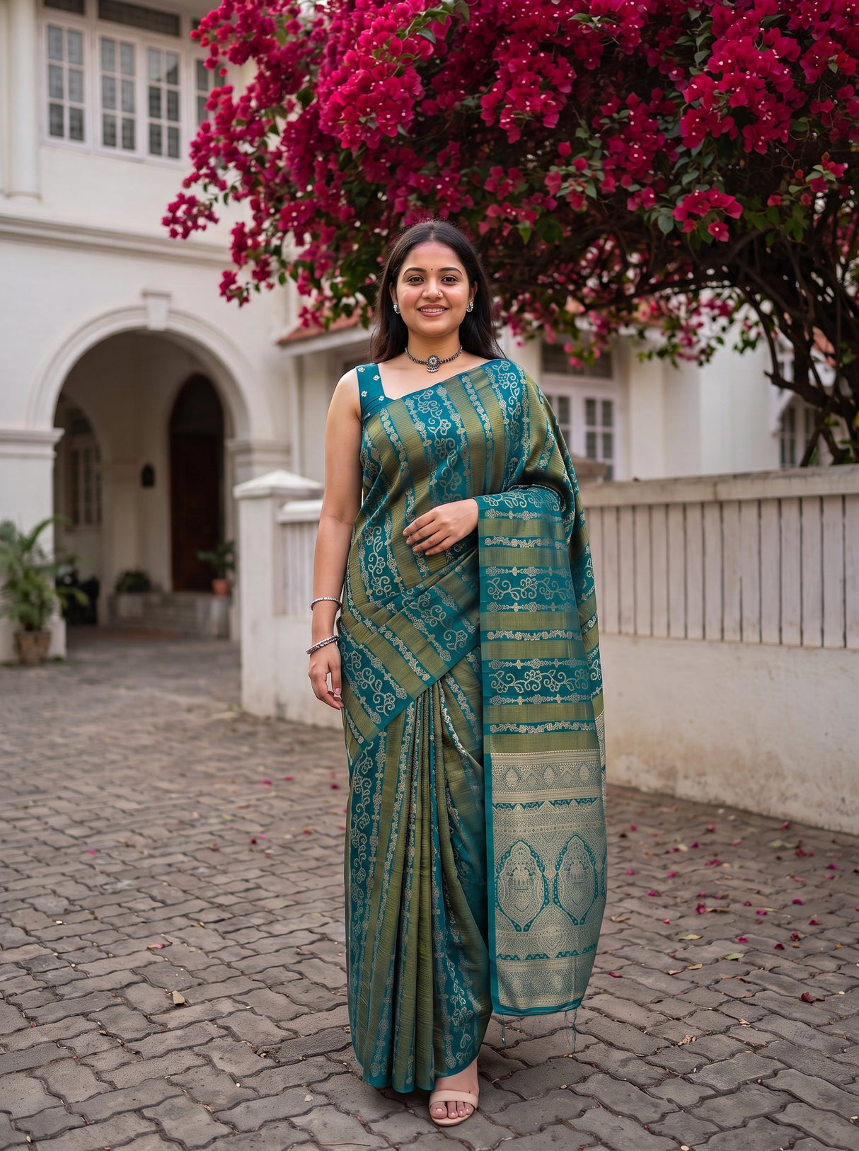 MIMOSA Sapphire Saree Saree — pose 10 styling detail