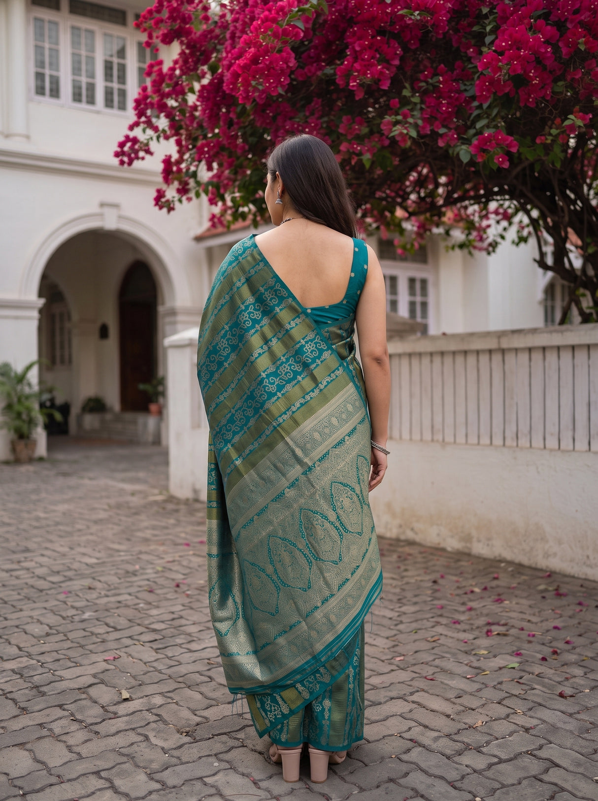 MIMOSA Sapphire Saree Saree — pose 2 styling detail