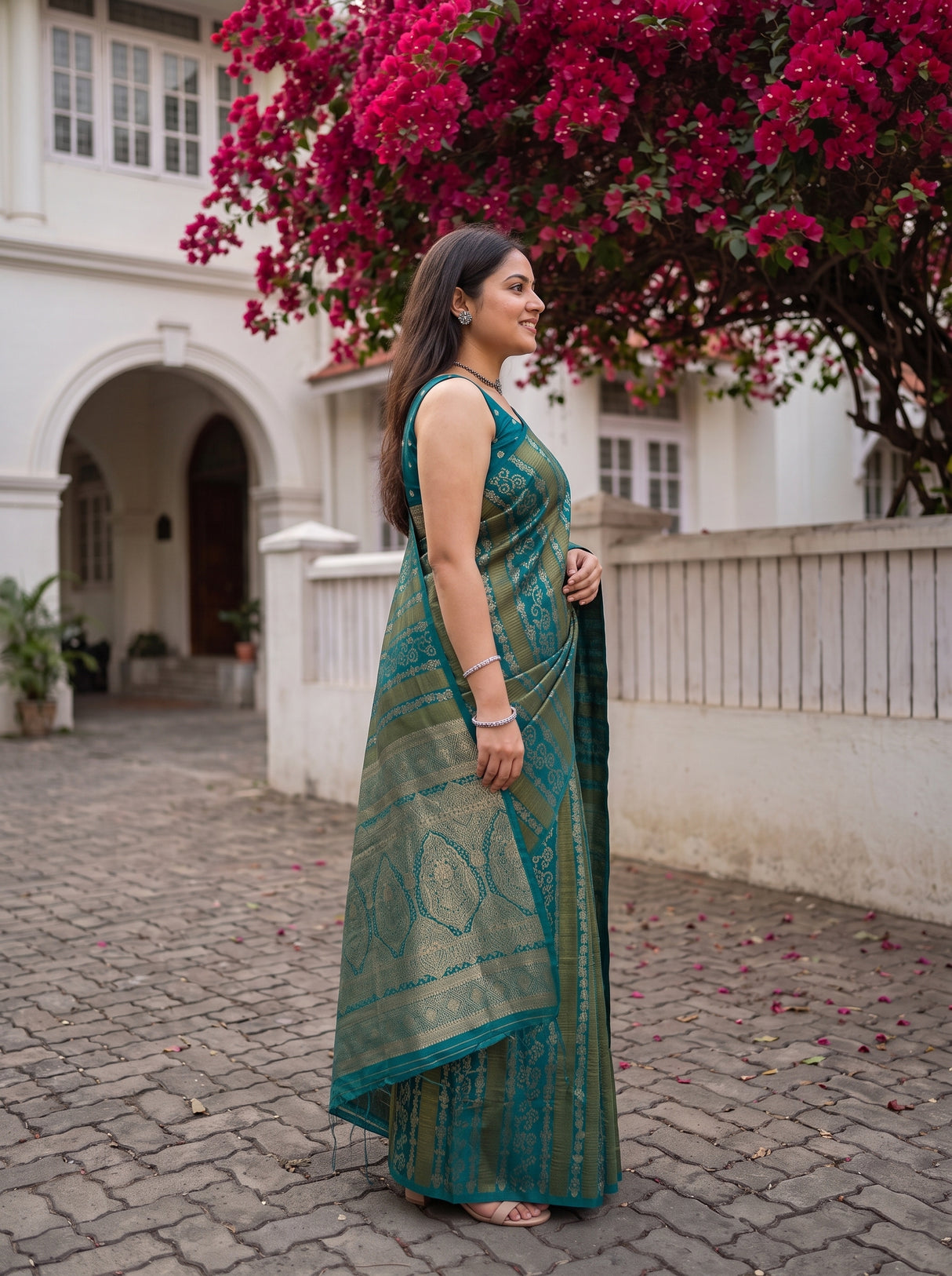 MIMOSA Sapphire Saree Saree — pose 3 styling detail