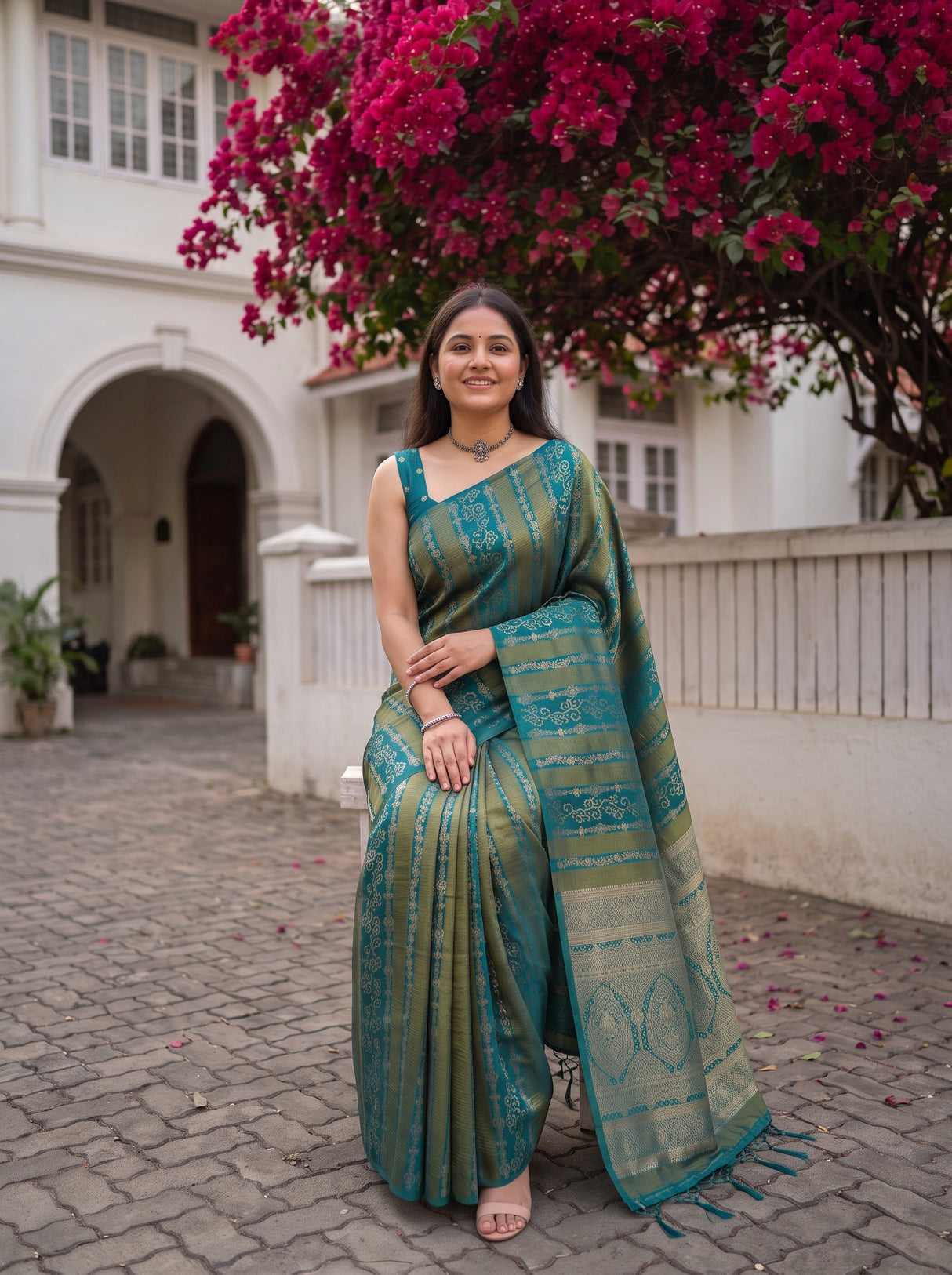 MIMOSA Sapphire Saree Saree — pose 8 styling detail