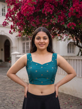 MIMOSA Sapphire Saree Saree — blouse close-up
