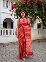 MIMOSA Strawberry Saree Saree — front view on mannequin