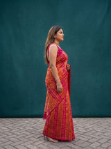 MIMOSA Strawberry Saree Saree — pose 3 styling detail