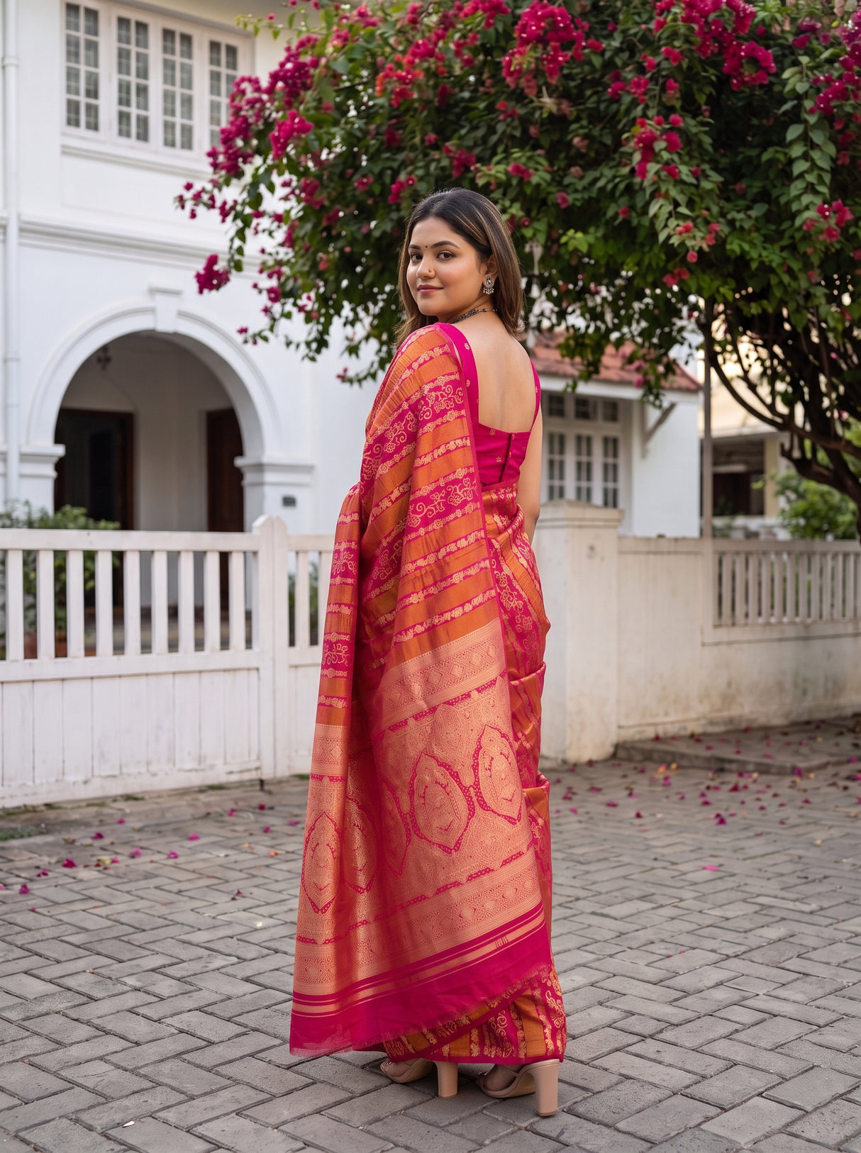 MIMOSA Strawberry Saree Saree — pose 7 styling detail