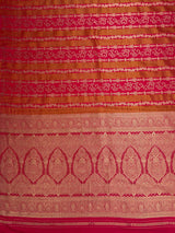 MIMOSA Strawberry Saree Saree — pallu and zari work detail