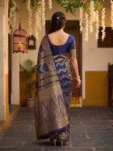 MIMOSA Navy Saree Saree — pose 2 styling detail