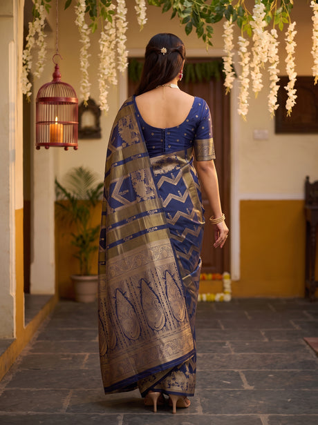 MIMOSA Navy Saree Saree — pose 2 styling detail