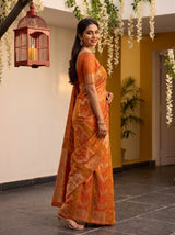 MIMOSA Peach Saree Saree — pose 5 styling detail