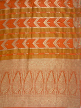 MIMOSA Peach Saree Saree — pallu and zari work detail