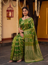 MIMOSA Parrot Green Saree Saree — pose 8 styling detail
