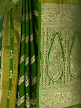 MIMOSA Parrot Green Saree Saree — fleets shot full lifestyle