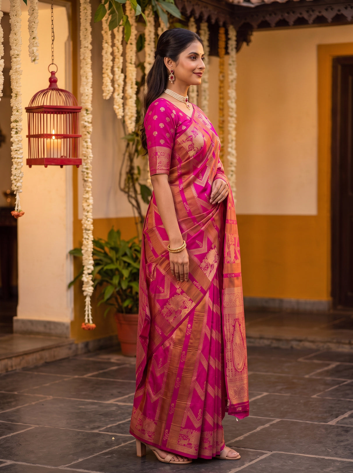 MIMOSA Rani Saree Saree — pose 3 styling detail