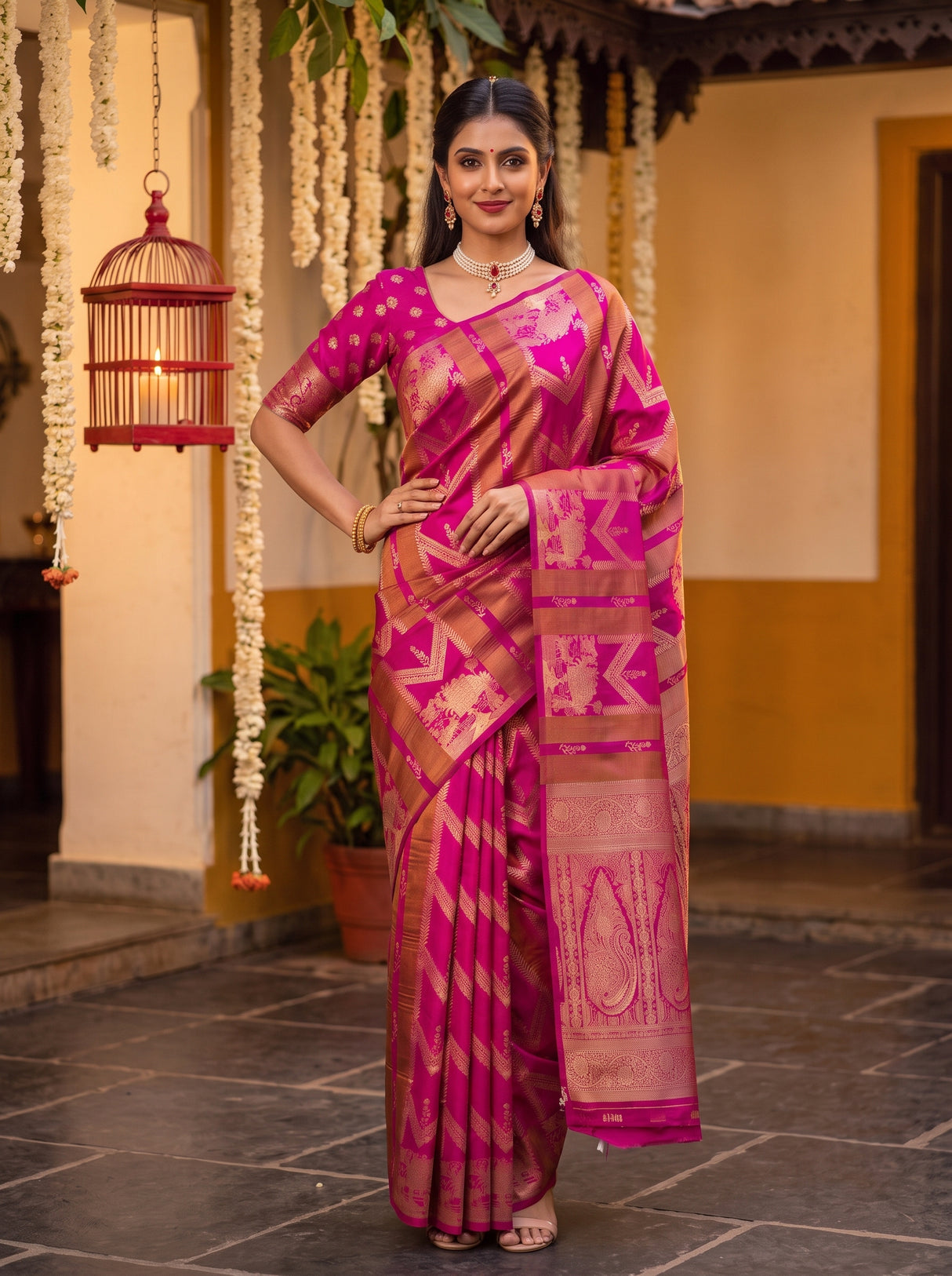 MIMOSA Rani Saree Saree — pose 4 styling detail