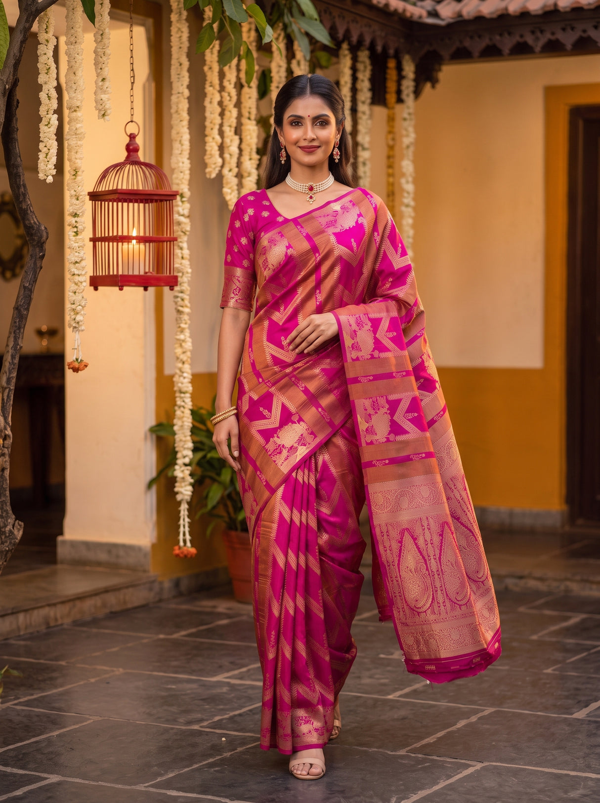 MIMOSA Rani Saree Saree — pose 6 styling detail