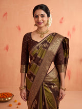 MIMOSA Chocolate Saree Saree — pose 10 styling detail