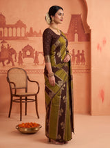 MIMOSA Chocolate Saree Saree — pose 3 styling detail