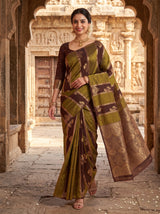 MIMOSA Chocolate Saree Saree — pose 6 styling detail