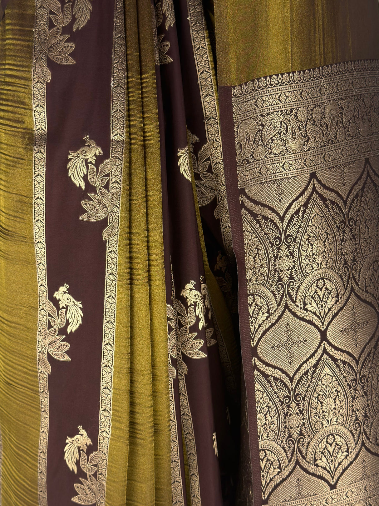 MIMOSA Chocolate Saree Saree — fleets shot full lifestyle