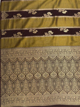 MIMOSA Chocolate Saree Saree — pallu and zari work detail