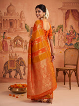 MIMOSA Orange Saree Saree — pose 7 styling detail
