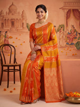 MIMOSA Orange Saree Saree — pose 8 styling detail