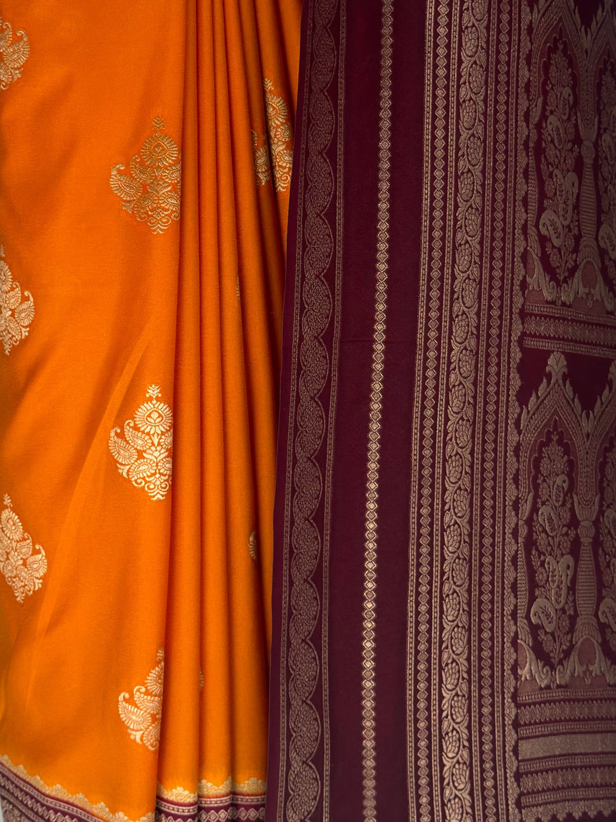 MIMOSA Mustard Mysore Silk crepe Saree — fleets shot full lifestyle