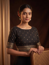 MIMOSA Pink Mysore Silk crepe Saree — blouse close-up