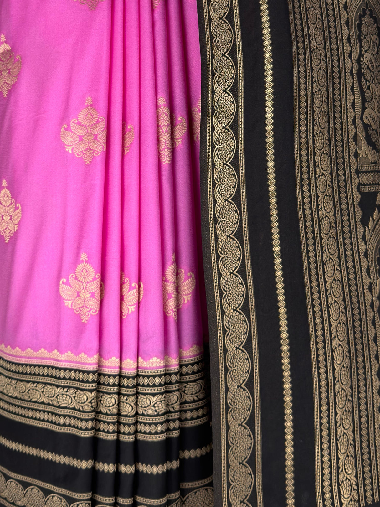 MIMOSA Pink Mysore Silk crepe Saree — fleets shot full lifestyle