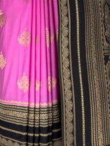 MIMOSA Pink Mysore Silk crepe Saree — fleets shot full lifestyle