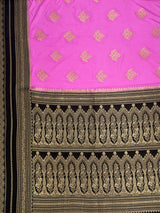 MIMOSA Pink Mysore Silk crepe Saree — pallu and zari work detail