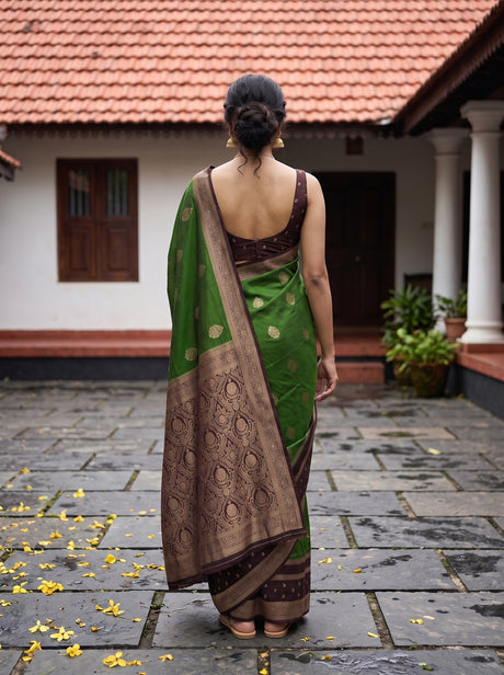 MIMOSA Green Saree Saree — pose 2 styling detail